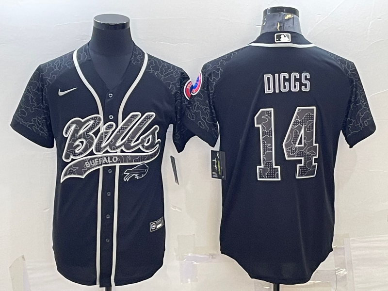 Men’s Buffalo Bills Stefon Diggs #14 Black RFLCTV Limited Jersey Joint Edition