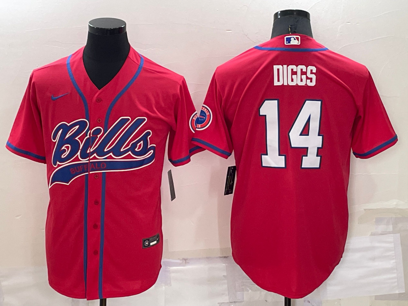 Men’s Buffalo Bills Stefon Diggs #14 Red Jersey Joint Edition