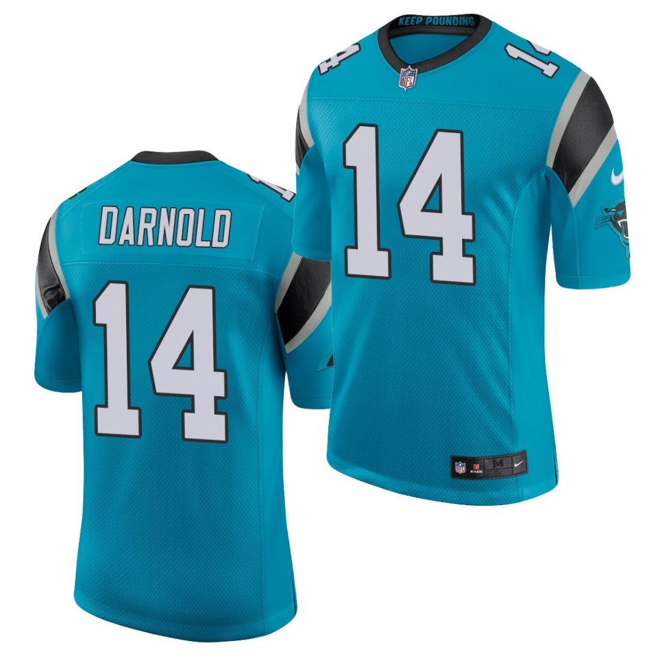 Men’s Carolina Panthers #14 Sam Darnold Blue Nike Vapor Untouchable Limited Jersey