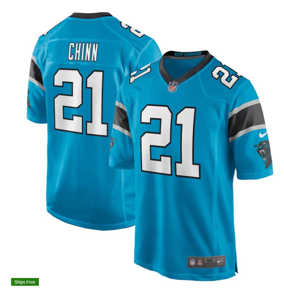 Men’s Carolina Panthers #21 Jeremy Chinn Nike Blue Game Football Jersey