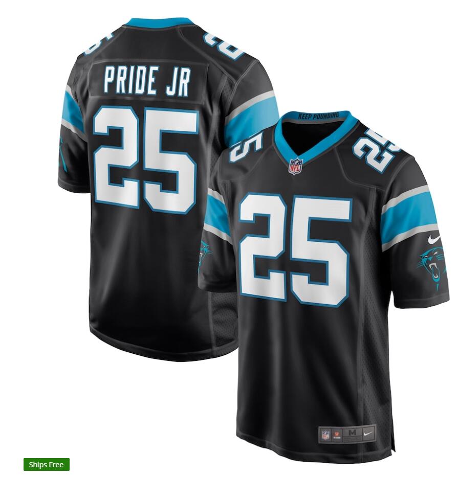 Men’s Carolina Panthers #25 Troy Pride Jr. Nike Black Game Football Jersey