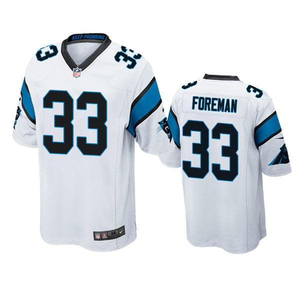 Mens Carolina Panthers #33 D’Onta Foreman Nike White Vapor Untouchable Limited Jersey