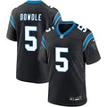 Mens Carolina Panthers #5 Rico Dowdle Nike Black Vapor F.U.S.E. Limited Jersey
