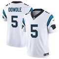 Mens Carolina Panthers #5 Rico Dowdle Nike White Vapor F.U.S.E. Limited Jersey