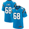 Mens Carolina Panthers #68 Damien Lewis Nike Blue Vapor Untouchable Limited Jersey