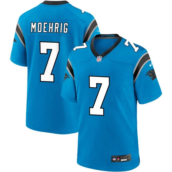 Mens Carolina Panthers #7 Tre’von Moehrig Nike Blue Alternate Vapor F.U.S.E. Limited Jersey