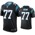 Mens Carolina Panthers #77 Deonte Brown Nike Black Vapor Untouchable Limited Jersey