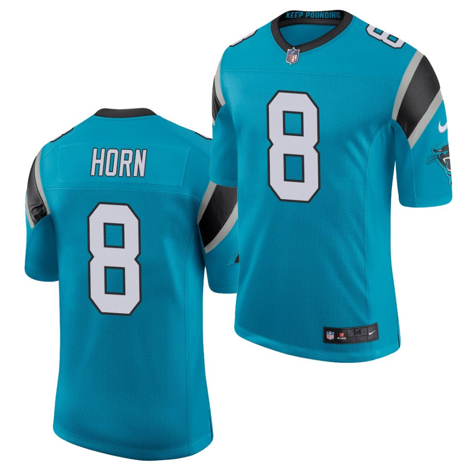 Men’s Carolina Panthers #8 Jaycee Horn Blue Nike Vapor Untouchable Limited Jersey