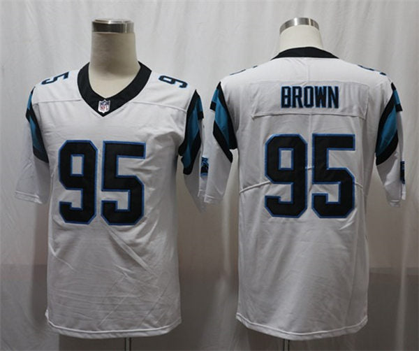 Men’s Carolina Panthers #95 Derrick Brown White Nike Vapor Untouchable Football Jersey