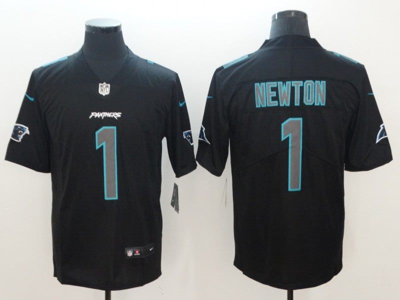 Men’s Carolina Panthers Cam Newton #1 Black Jersey