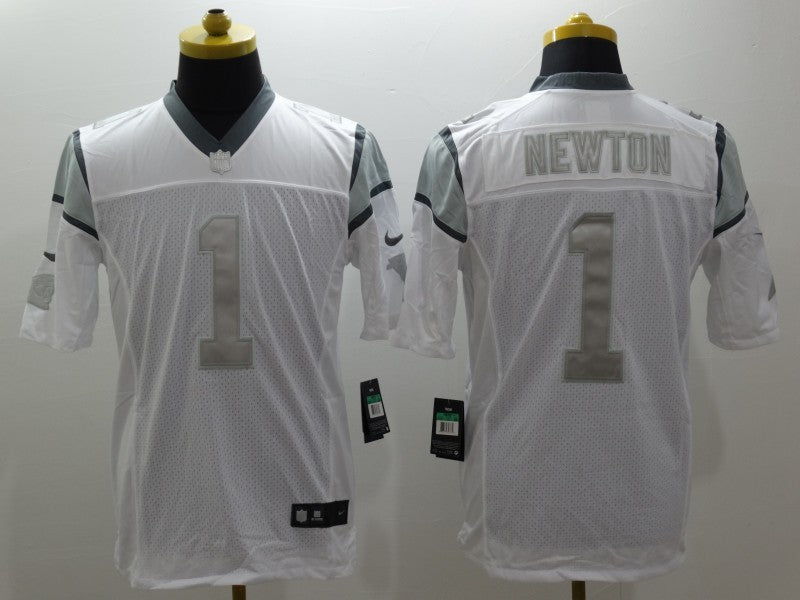 Men’s Carolina Panthers Cam Newton #1 White Jersey