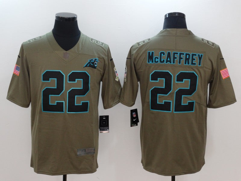 Men’s Carolina Panthers Christian McCaffrey #22 Brown Authentic Jersey
