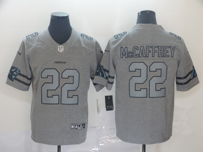 Men’s Carolina Panthers Christian McCaffrey #22 Gray Jersey