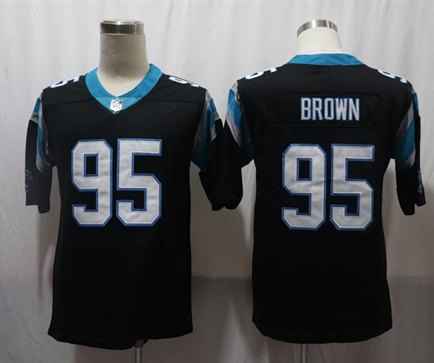 Men’s Carolina Panthers Derrick Brown #95 Black Jersey
