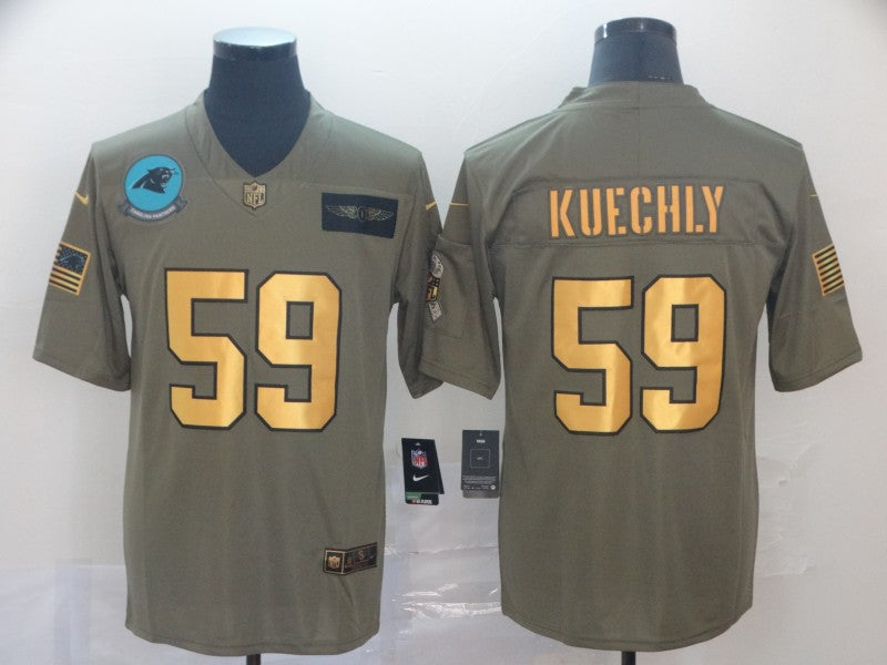 Men’s Carolina Panthers Luke Kuechly #59 Brown Jersey