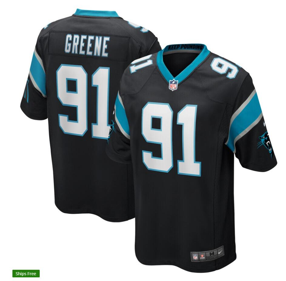 Men’s Carolina Panthers Retired Player #91 Kevin Greene Nike Black Game Football Jersey