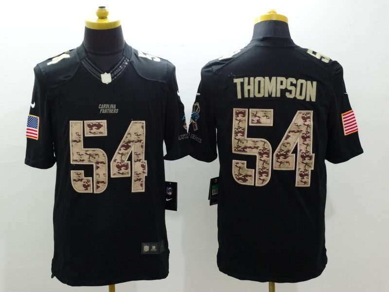 Men’s Carolina Panthers Shaq Thompson #54 Black Jersey
