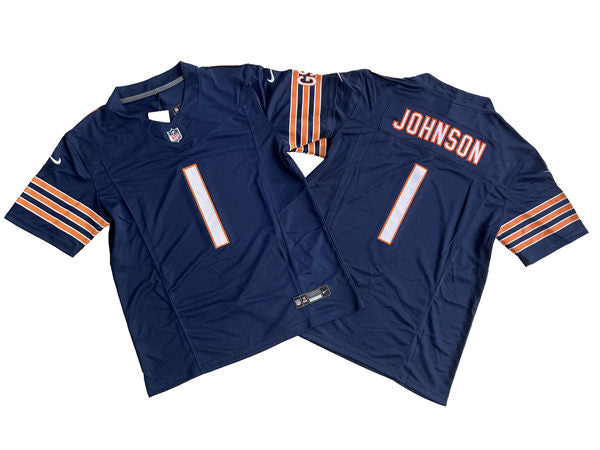Mens Chicago Bears #1 Jaylon Johnson Nike 2024 Navy Vapor F.U.S.E. Limited Jersey