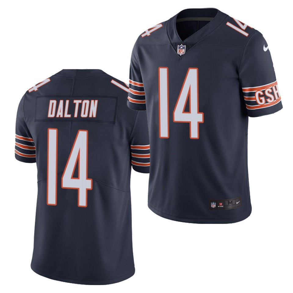 Men’s Chicago Bears #14 Andy Dalton Nike Navy Vapor Limited Footbll Jersey