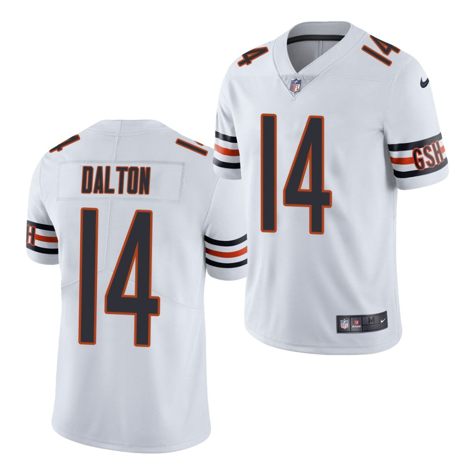 Men’s Chicago Bears #14 Andy Dalton Nike White Vapor Limited Footbll  Jersey