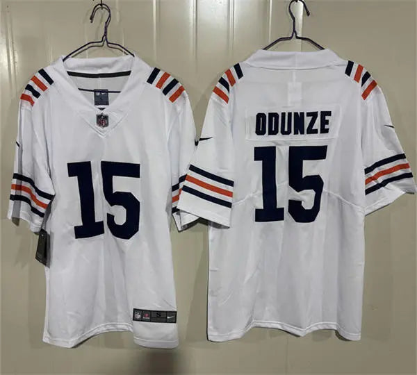Mens Chicago Bears #15 Rome Odunze Nike White Alternate 100th Season Classic Jersey
