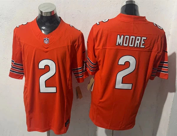Men’s Chicago Bears #2 D.J. Moore Nike Orange Alternate Vapor F.U.S.E. Limited Jersey