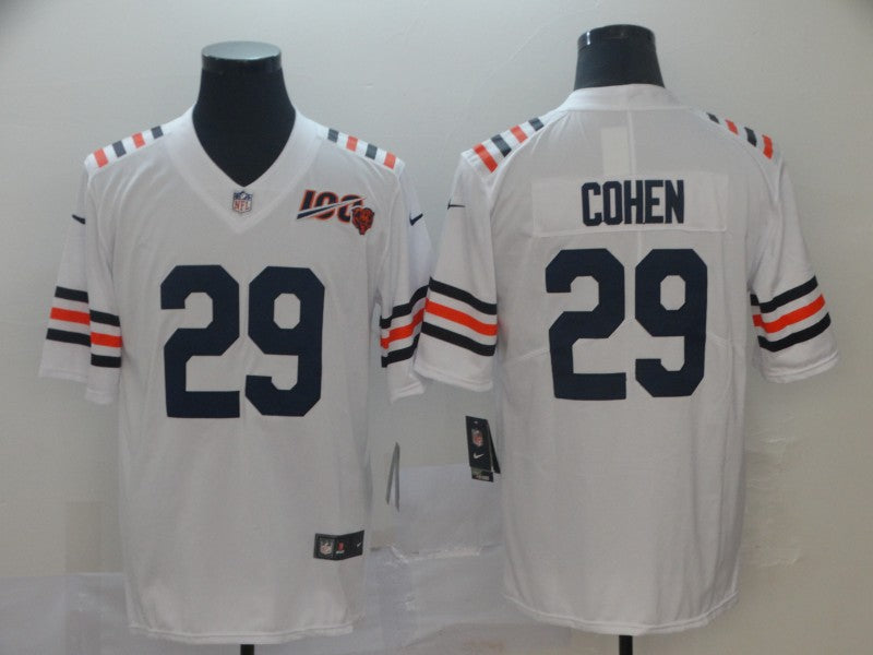Men’s Chicago Bears #29 Tarik Cohen Nike White 100th Season Alternate Classic Limited Jersey