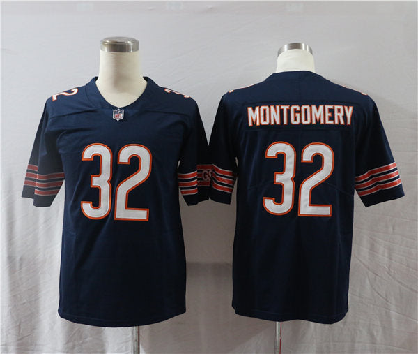Men’s Chicago Bears #32 David Montgomery Nike Navy Vapor Limited Footbll Jersey