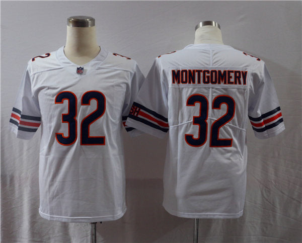Men’s Chicago Bears #32 David Montgomery Nike White Vapor Limited Footbll  Jersey