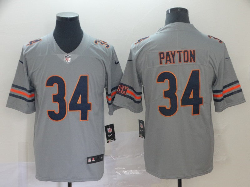 Men’s Chicago Bears #34 Walter Payton Grey Nike Inverted Legend Jersey