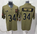 Mens Chicago Bears #34 Walter Payton Nike 2025 Salute to Service Retired Limited Jersey – Olive