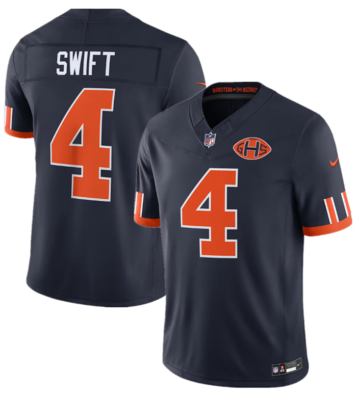 Men’s Chicago Bears #4 D’Andre Swift Navy 2026 F.U.S.E. Rivalries Collection Limited Stitched Football Jersey
