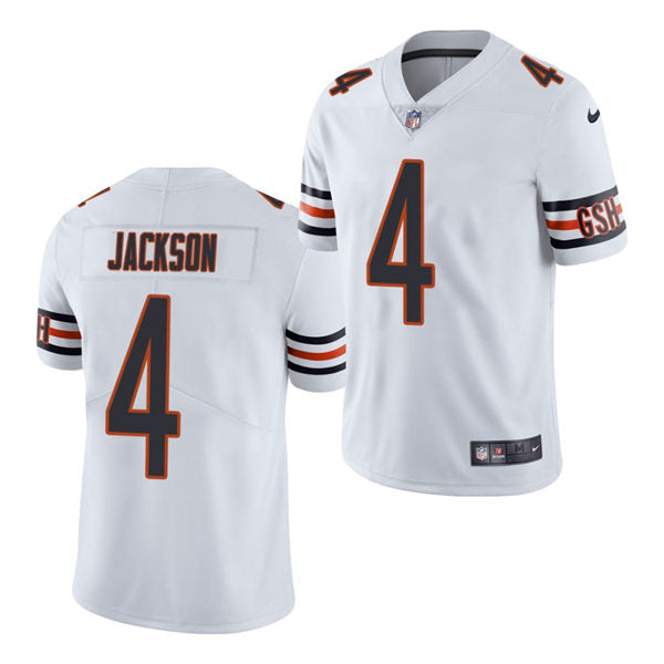 Men’s Chicago Bears #4 Eddie Jackson Nike White Vapor Limited Jersey