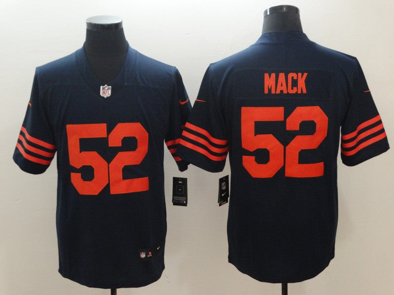 Men’s Chicago Bears #52 Khalil Mack Nike Navy Orange Vapor Limited Jersey