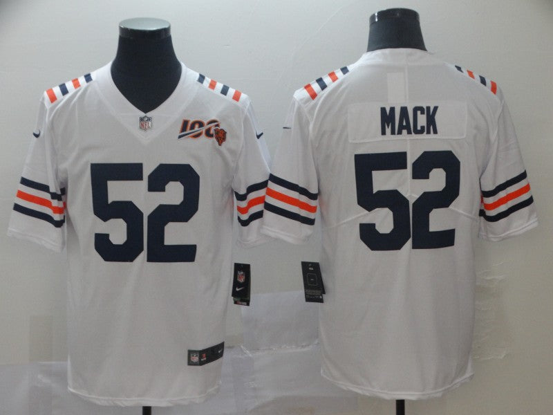 Men’s Chicago Bears #52 Khalil Mack Nike White 100th Season Retired Alternate Game Jersey