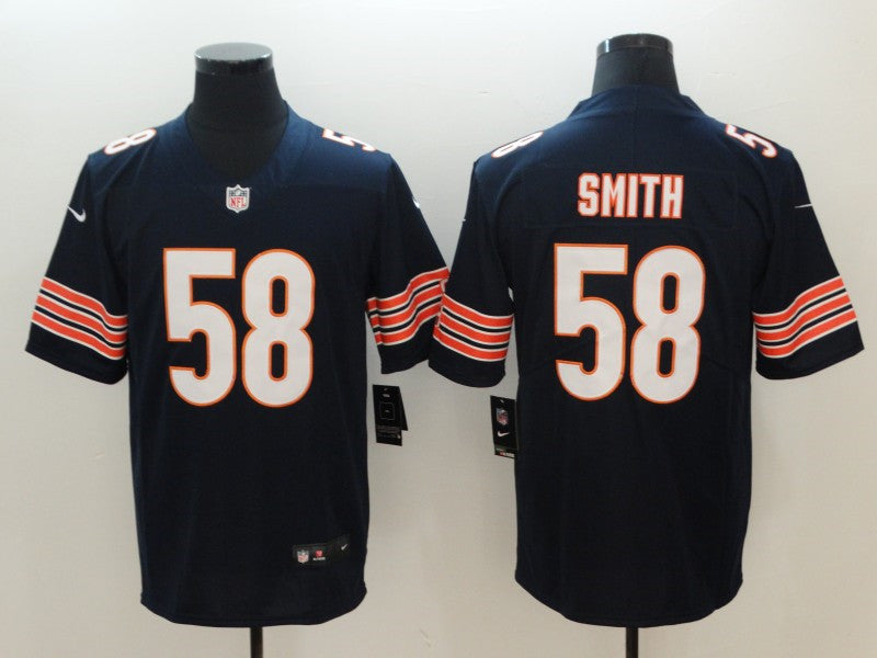 Men’s Chicago Bears #58 Roquan Smith Nike Navy Vapor Limited Footbll Jersey