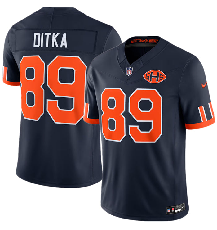 Men’s Chicago Bears #89 Mike Ditka Navy 2026 F.U.S.E. Rivalries Collection Limited Stitched Football Jersey