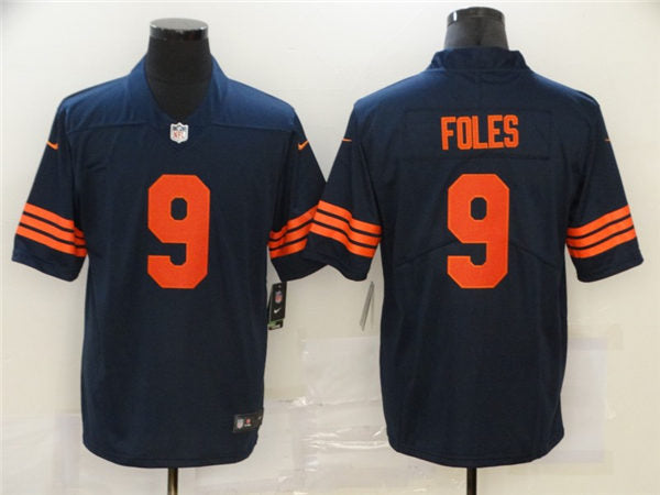 Men’s Chicago Bears #9 Nick Foles Nike Navy Orange Vapor Limited Jersey
