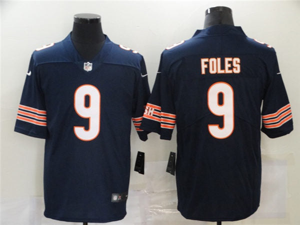 Men’s Chicago Bears #9 Nick Foles Nike Navy Vapor Limited Footbll Jersey