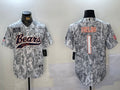 Men’s Chicago Bears Justin Fields #1 Arctic Camo 2024 Salute to Service Jersey