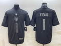 Men’s Chicago Bears Justin Fields #1 Black RFLCTV Limited Jersey