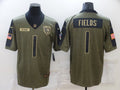 Men’s Chicago Bears Justin Fields #1 Brown Jersey