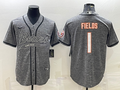 Men’s Chicago Bears Justin Fields #1 Gray Jersey Joint Edition