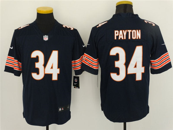Men’s Chicago Bears Retired Player #34 Walter Payton Nike Navy Vapor Limited Footbll Jersey