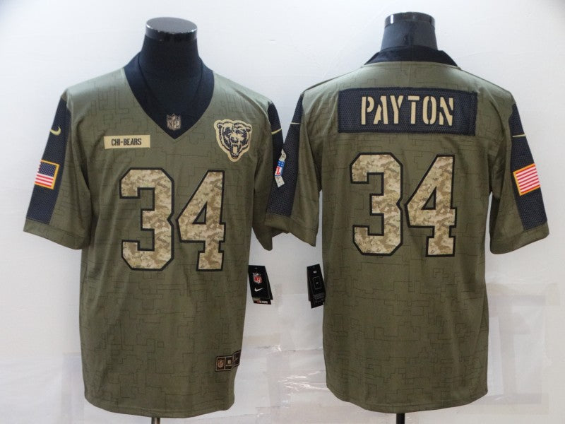 Men’s Chicago Bears Walter Payton #34 Brown Jersey