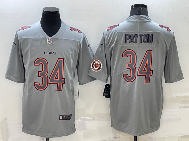 Men’s Chicago Bears Walter Payton #34 Gray Atmosphere Jersey