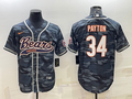 Men’s Chicago Bears Walter Payton #34 Grey Camouflage Jersey Joint Edition