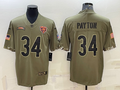 Men’s Chicago Bears Walter Payton #34 Olive 2022 Salute To Service Limited Jersey