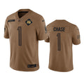 Men’s Cincinnati Bengals #1 Ja’Marr Chase Brown 2023 Salute To Service Limited Jersey