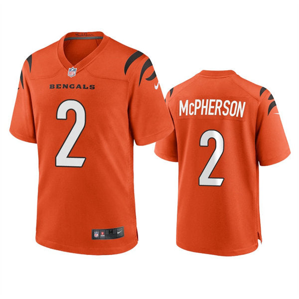Men’s Cincinnati Bengals #2 Evan McPherson Nike Orange Alternate Vapor Limited Jersey